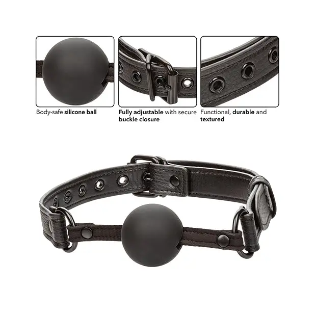 Nocturnal Collection Silicone Ball Gag - Black - Bondage Blindfolds & Restraints