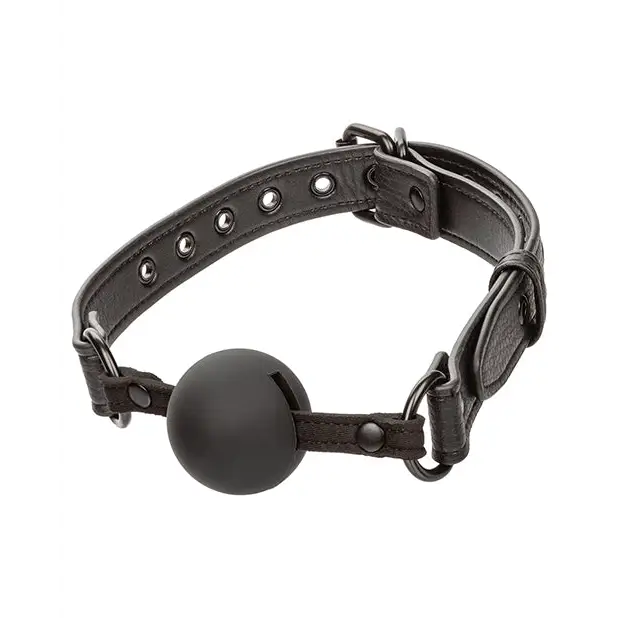 Nocturnal Collection Silicone Ball Gag - Black - Bondage Blindfolds & Restraints