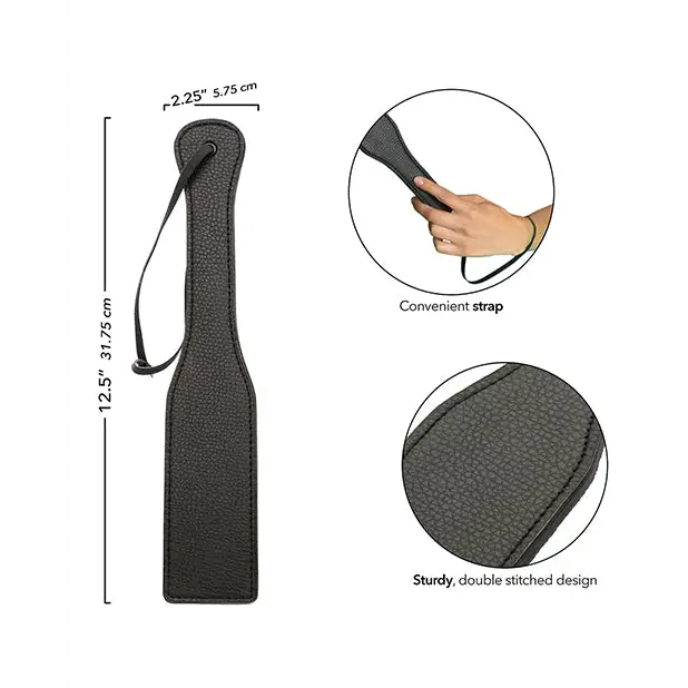 Nocturnal Collection Stitched Paddle - Black - Bondage Blindfolds & Restraints