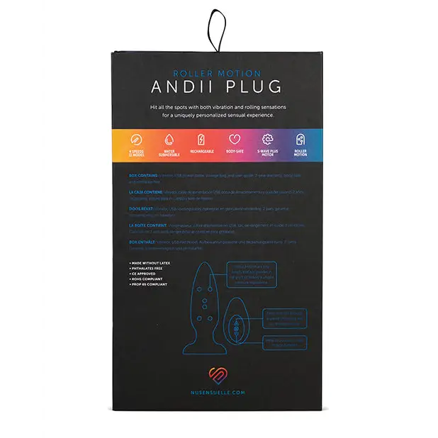Nu Sensuelle Andii Vertical Roller Motion Butt Plug - Navy - Anal Products