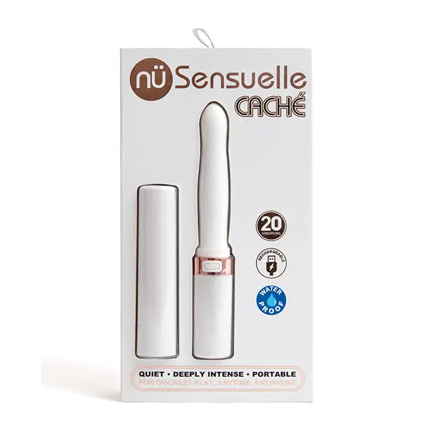 Nu Sensuelle Cache 20 Functions Covered Lipstick Vibe - White - Stimulators