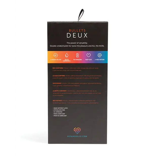 Nu Sensuelle Deux Two-Ended Bullet - Black - Stimulators