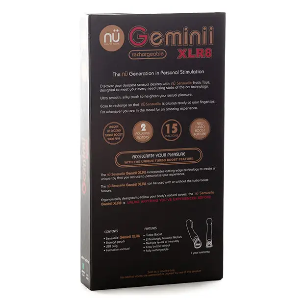 Nu Sensuelle Geminii XLR8 Turbo Boost G Spot - Electric Blue - Vibrators