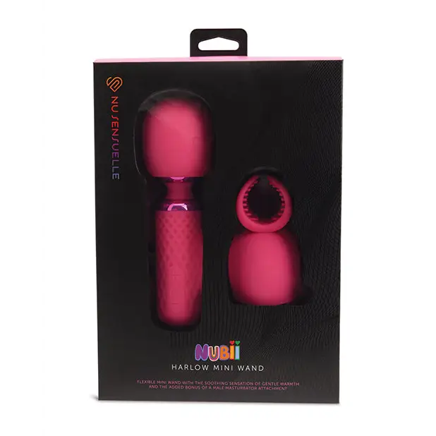 Nu Sensuelle Harlow Mini Wand w/Masturbator Attachment - Pink - Massage Products