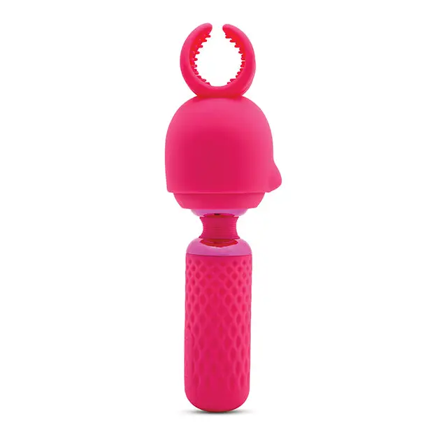 Nu Sensuelle Harlow Mini Wand w/Masturbator Attachment - Pink - Massage Products