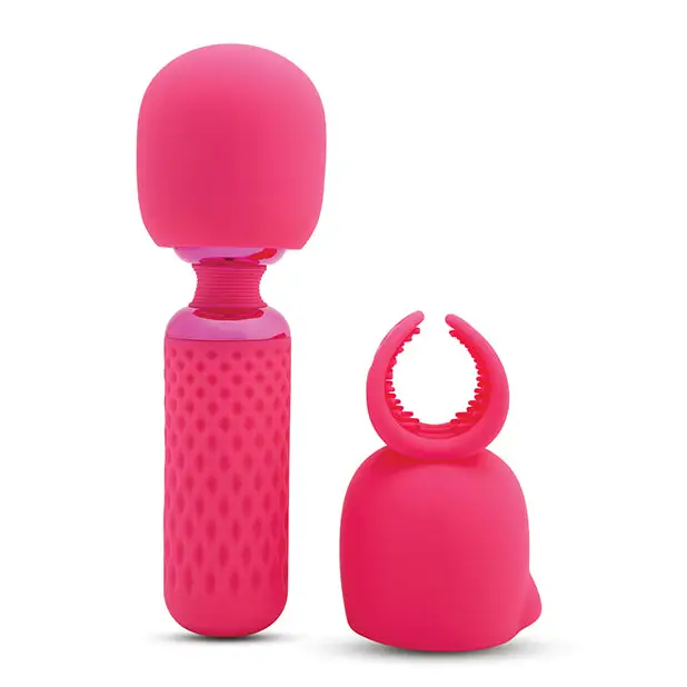 Nu Sensuelle Harlow Mini Wand w/Masturbator Attachment - Pink - Massage Products