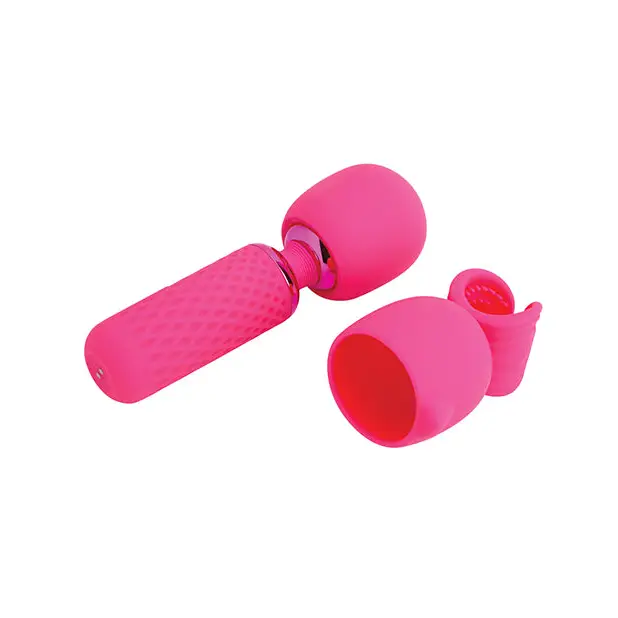 Nu Sensuelle Harlow Mini Wand w/Masturbator Attachment - Pink - Massage Products