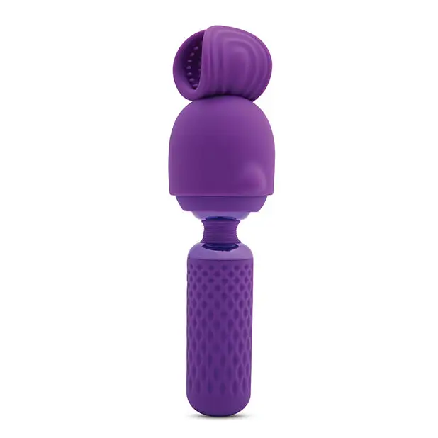Nu Sensuelle Harlow Mini Wand w/Masturbator Attachment - Purple - Massage Products