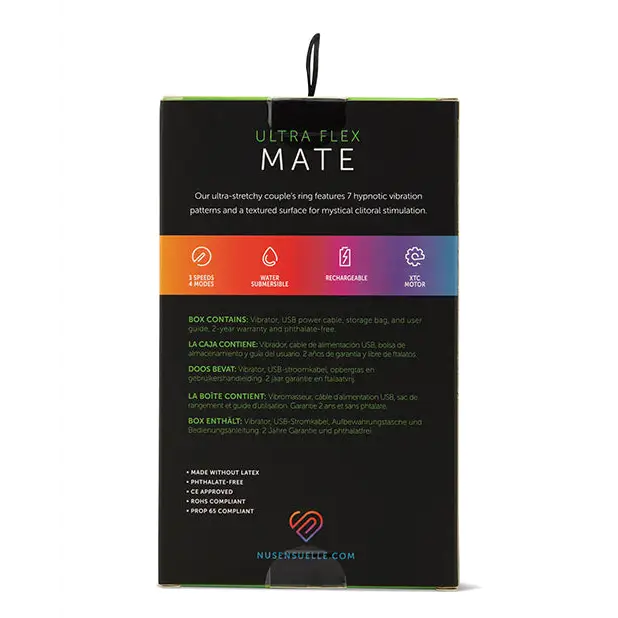 Nu Sensuelle Mate Ultra Bullet Ring Cockring 7 Function - Clear - Penis Enhancement