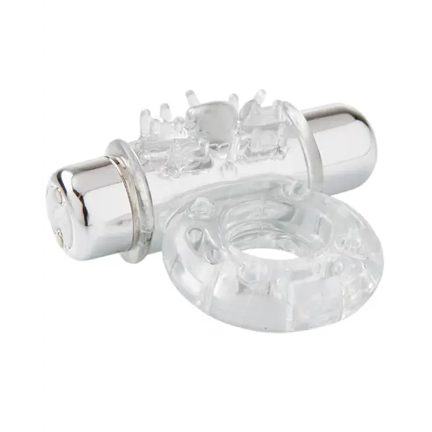 Nu Sensuelle Mate Ultra Bullet Ring Cockring 7 Function - Clear - Penis Enhancement