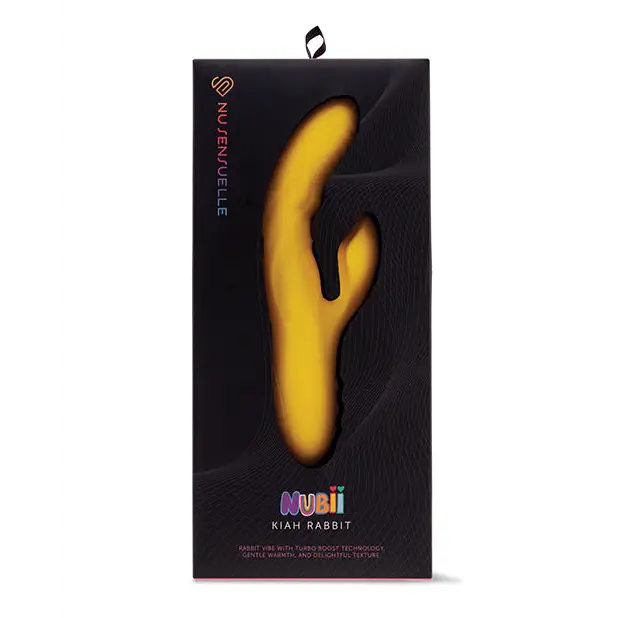 Nu Sensuelle Nubii Kiah Turbo Boost & Heating Dual Stim Rabbit - Yellow - Vibrators