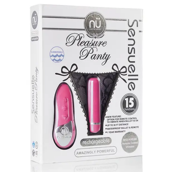 Nu Sensuelle Pleasure Panty Bullet w/Remote Control 15 Function - Pink - Stimulators