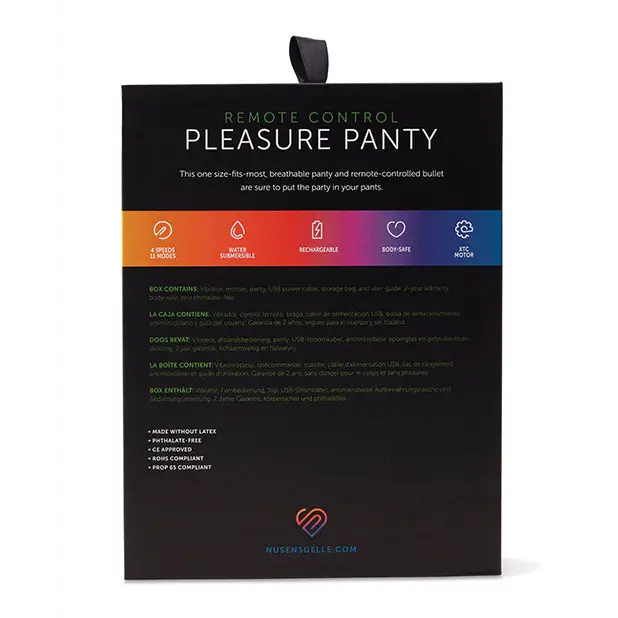 Nu Sensuelle Pleasure Panty Bullet w/Remote Control 15 Functions - Black - Stimulators