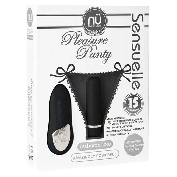 Nu Sensuelle Pleasure Panty Bullet w/Remote Control 15 Functions - Black - Stimulators