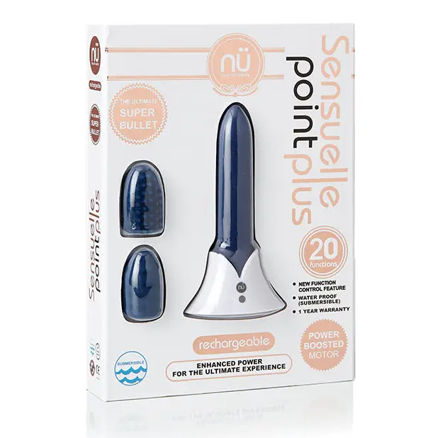 Nu Sensuelle Point Plus Rechargeable Bullet - Navy Blue - Stimulators