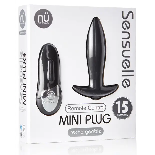 Nu Sensuelle Remote Control Rechargeable Mini Plug - Black - Anal Products