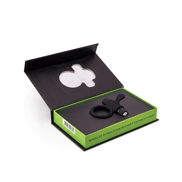 Nu Sensuelle Rev Silicone 7 Function Bullet Ring w/Flutter Tip - Black - Penis Enhancement