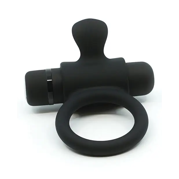 Nu Sensuelle Rev Silicone 7 Function Bullet Ring w/Flutter Tip - Black - Penis Enhancement