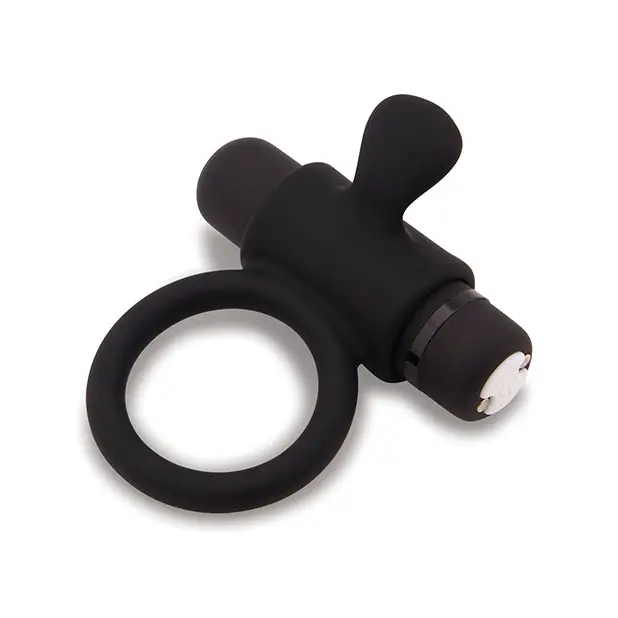 Nu Sensuelle Rev Silicone 7 Function Bullet Ring w/Flutter Tip - Black - Penis Enhancement