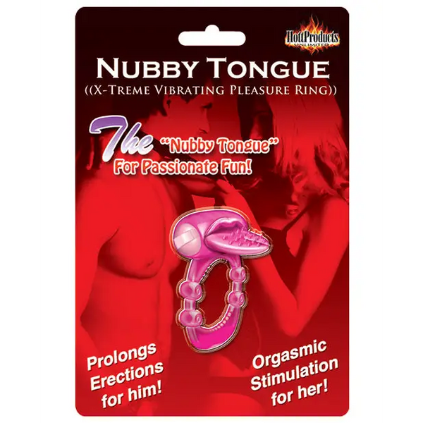 Nubby Tongue X-treme Vibrating Pleasure Ring - Magenta - Stimulators
