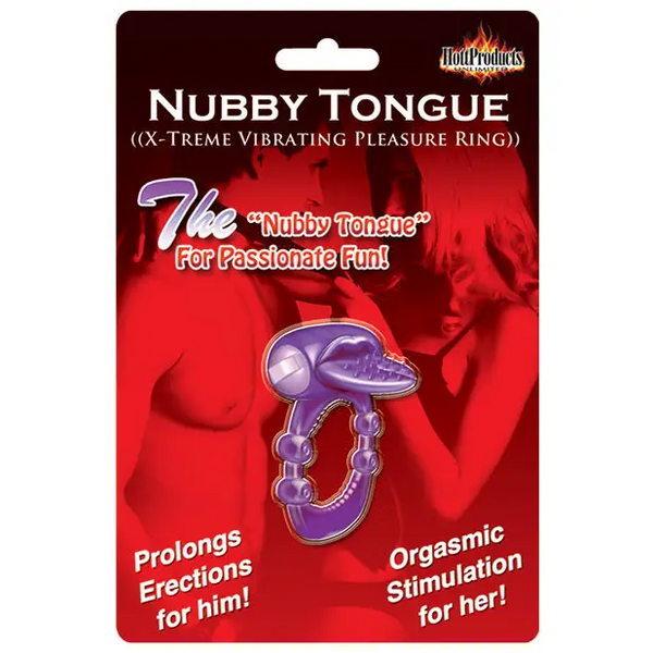 Nubby Tongue X-treme Vibrating Pleasure Ring - Purple - Stimulators