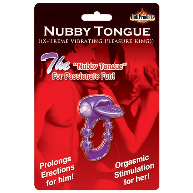 Nubby Tongue X-treme Vibrating Pleasure Ring - Purple - Stimulators