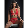 O Ring Halter Top & Boyshort Candy Red O/S - Lingerie - Packaged