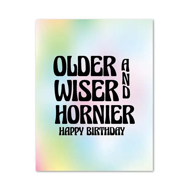 Older Wiser & Hornier Birthday Greeting Card - Position Aids & Swings