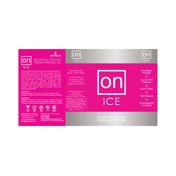 ON Ice Buzzing & Cooling Female Arousal Oil - 5 ml Bottle - Sexual Enhancers