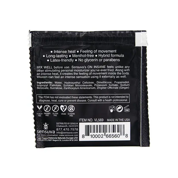 ON Insane Ultra Stimulating Personal Moisturizer Single Use Packet - 6 ml Cotton Candy - Lubricants