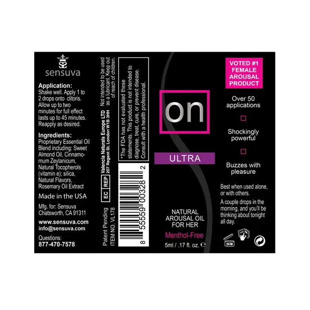 ON Natural Arousal Oil For Her - Ultra 5 ml Bottle - Sexual Enhancers