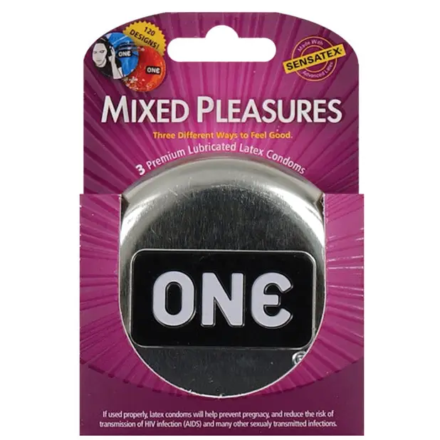 One Mixed Pleasures Condoms - Box of 3 - Condoms