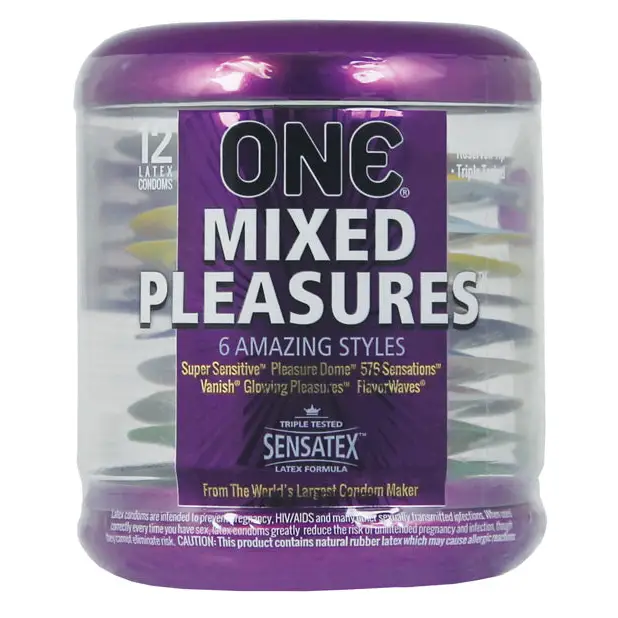 One Mixed Pleasures Condoms - Jar of 12 - Condoms