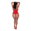 Ooh La Lace Bustier & Panty Red QN - Lingerie - Plus/Queen - Packaged