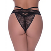 Ooh La Lace Peek-A-Boo Cheeky Panty Black QN - Lingerie - Plus/Queen - Packaged
