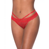 Ooh La Lace Peek-A-Boo Cheeky Panty Red S/M - Lingerie - Packaged