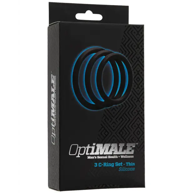 OptiMale C Ring Kit Thin - Black - Penis Enhancement