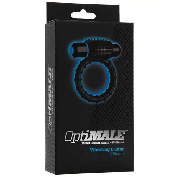 OptiMale Vibrating C Ring - Black - Penis Enhancement