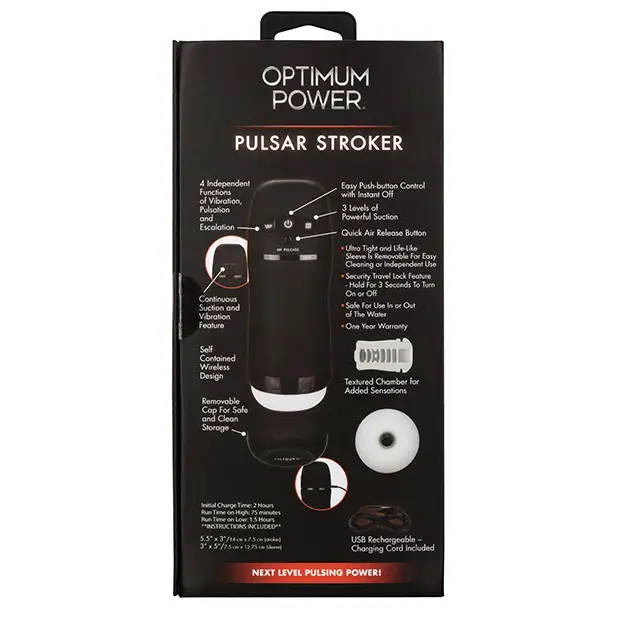 Optimum Power Pulsar Stroker - Black - Dolls & Masturbators