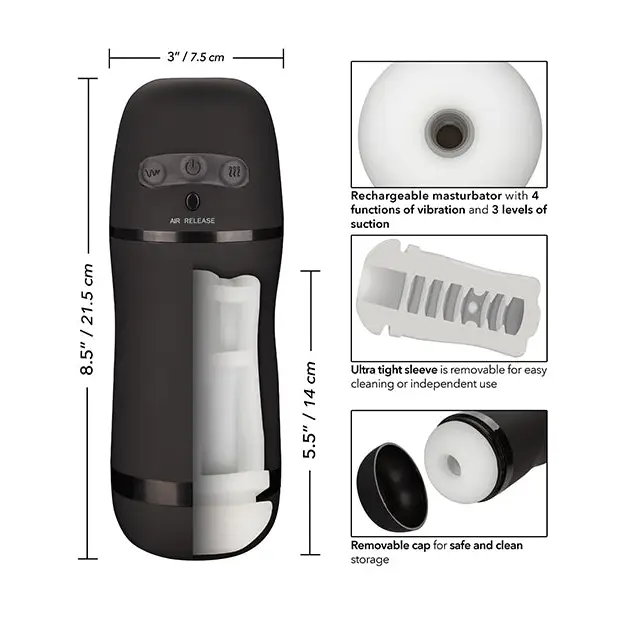 Optimum Power Pulsar Stroker - Black - Dolls & Masturbators