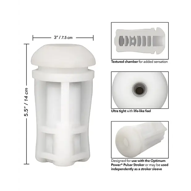 Optimum Power Pulsar Stroker Replacement Sleeve - White - Penis Enhancement
