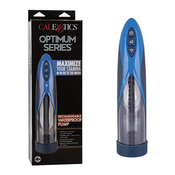 Optimum Series Rechargeable Waterproof Pump - Blue - Penis Enhancement