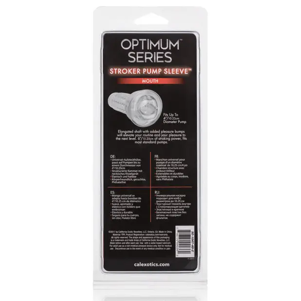 Optimum Series Stroker Pump Sleeve - Mouth Clear - Penis Enhancement