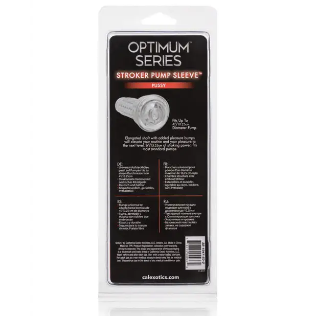Optimum Series Stroker Pump Sleeve - Pussy Clear - Penis Enhancement