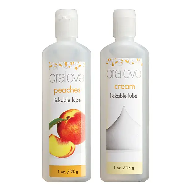 Oralove Delicious Duo Flavored Lube - Peaches & Cream - Lubricants