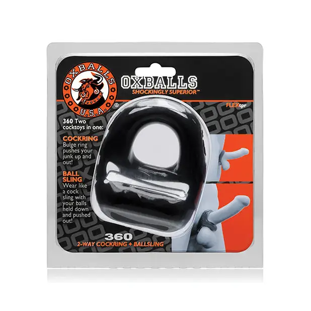 Oxballs 360 Cock Ring & Ballsling - Black - Gay & Lesbian Products