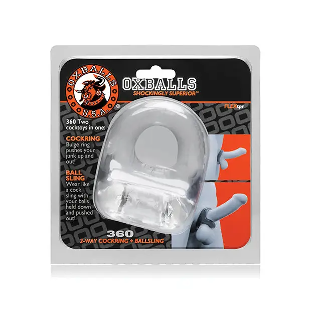 Oxballs 360 Cock Ring & Ballsling - Clear - Gay & Lesbian Products