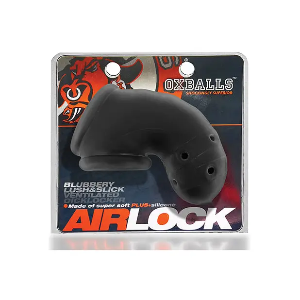 Oxballs Airlock Air-Lite Vented Chastity - Black Ice - Bondage Blindfolds & Restraints
