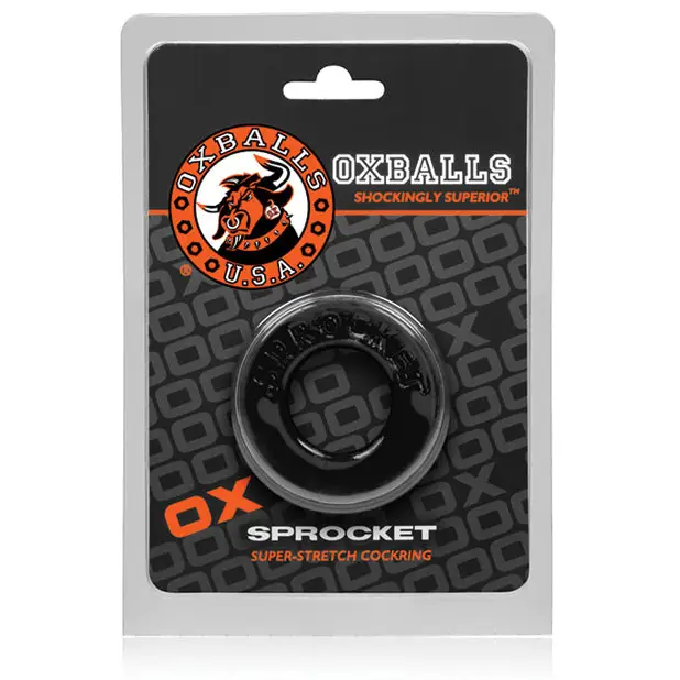 Oxballs Atomic Jock Sprocket Cockring - Black - Gay & Lesbian Products