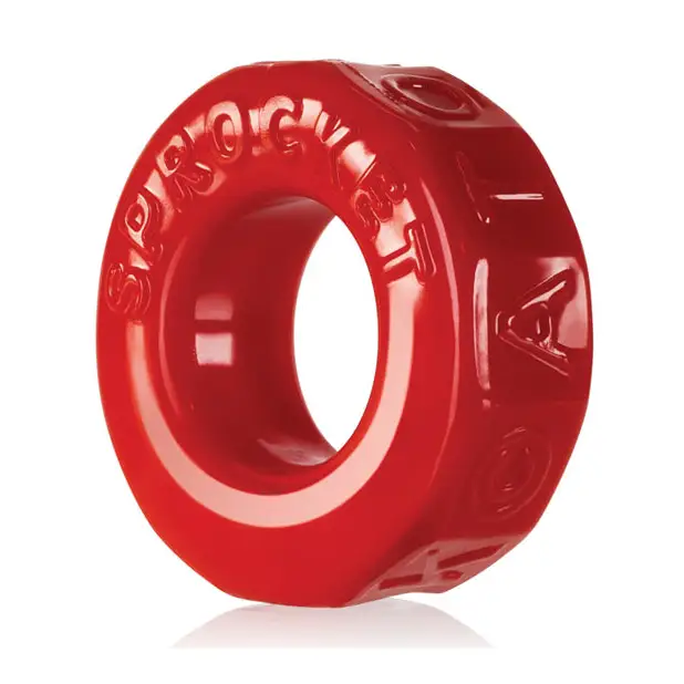 Oxballs Atomic Jock Sprocket Cockring - Red - Gay & Lesbian Products